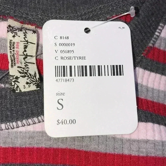 Free People Striped Ribbed Top Size S—C1 - Picture 4 of 6